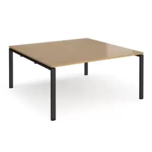 Image of Dams MTO Adapter Square Boardroom Table 1600mm x 1600mm - Black Frame, Grey Oak