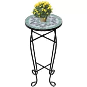 Image of Vidaxl - Mosaic Side Table Plant Table Green White - Green