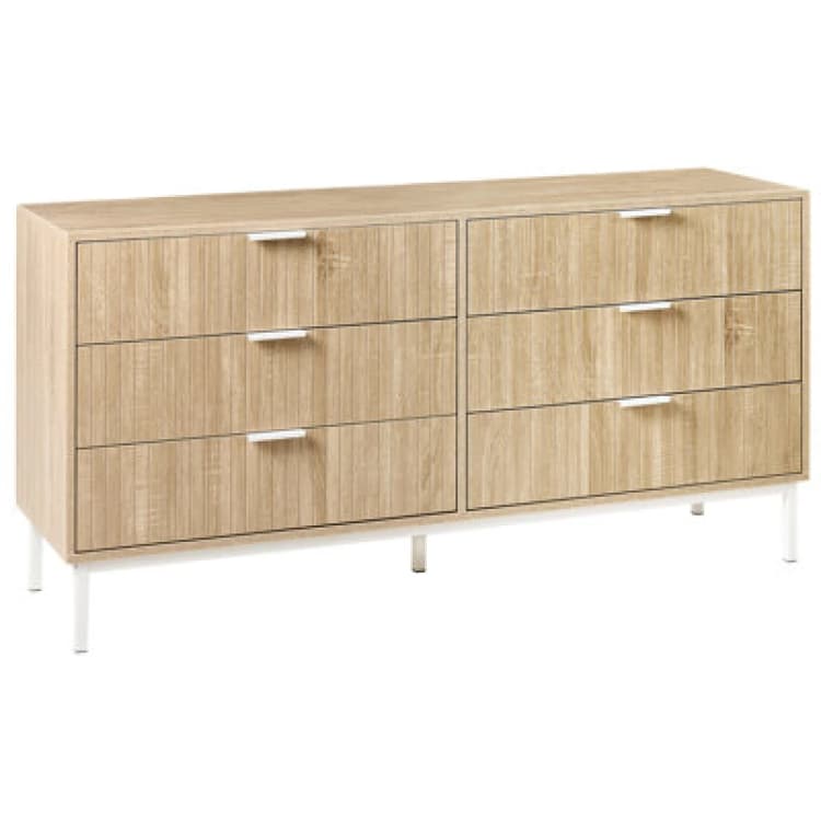 Image of Beliani 6 Drawer Chest Royalla Light Brown