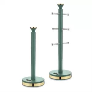Image of Tower Cavaletto Towel Pole And Mug Tree Set - Jade