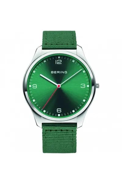 Image of Bering Ocean Ultra Slim Stainless Steel Classic Analogue Watch - 18342-508 Green