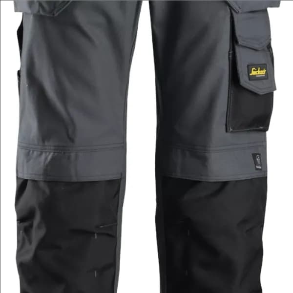 Image of Snickers Craftsmen Holster Pockets Trousers, Canvas+ - Steel Grey/Black - Waist 30" Inside leg 32"