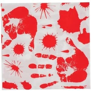 Image of Handprint Napkins Red/White (Pack Of 12)