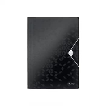 Image of Leitz WOW 3 Flap Folder PP Elastic Straps A4 Black Ref 45990095 Pack