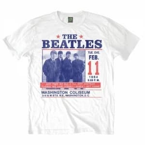 Image of The Beatles Washington Coliseum Mens White T-Shirt XX Large