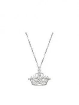 Image of Disney Princess Sterling Silver Crystal Tiara Pendant Necklace