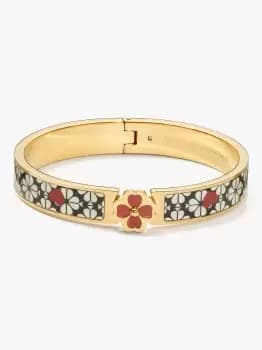 Image of Heritage Spade Flower Hinged Bangle - Cream Sp Flw Hrt - One Size