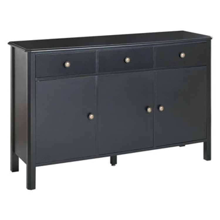 Image of Beliani 3 Door Sideboard Olate Black