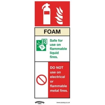 Image of SS30P1 Safe Conditions Safety Sign - Foam Fire Extinguisher - Rigid Plastic - Sealey