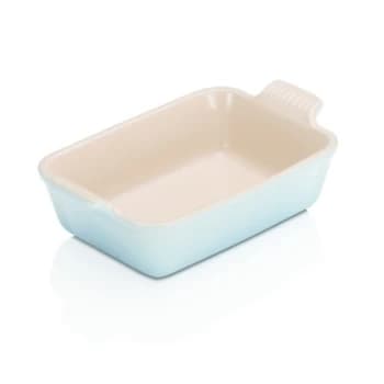 Image of Le Creuset Stoneware Small Heritage Rectangular Roasting Dish - 19cm - Coastal Blue