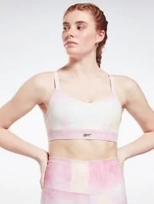 Image of Reebok Lux Strappy Sports Bra, Blue Size M Women