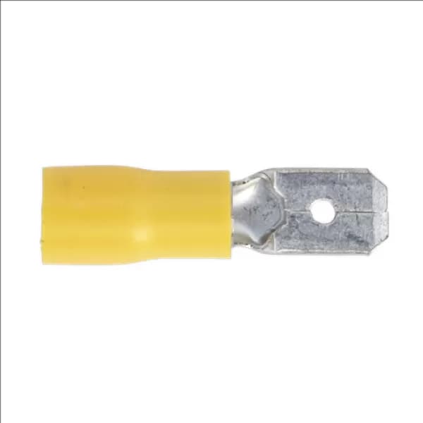 Image of Genuine SEALEY YT15 Push-On Terminal 6.3mm Male Yellow Pack of 100
