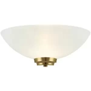 Image of Dimmable LED Wall Light Antique Brass White Line Pattern Glass Shade Dome Lamp