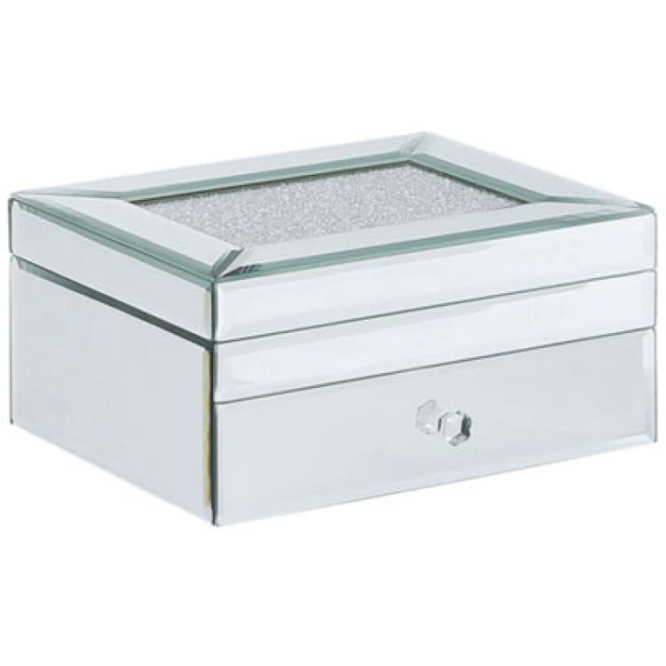 Image of Beliani Trinket Box Kofi Glass Mirrored Silver