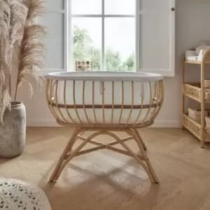 Image of CuddleCo Aria Crib, Rattan Brown