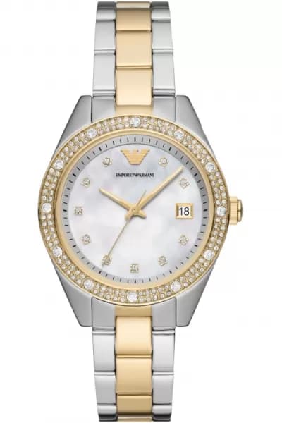 Image of Emporio Armani AR11520 Womens Mother-of-Pearl Dial Two- Watch