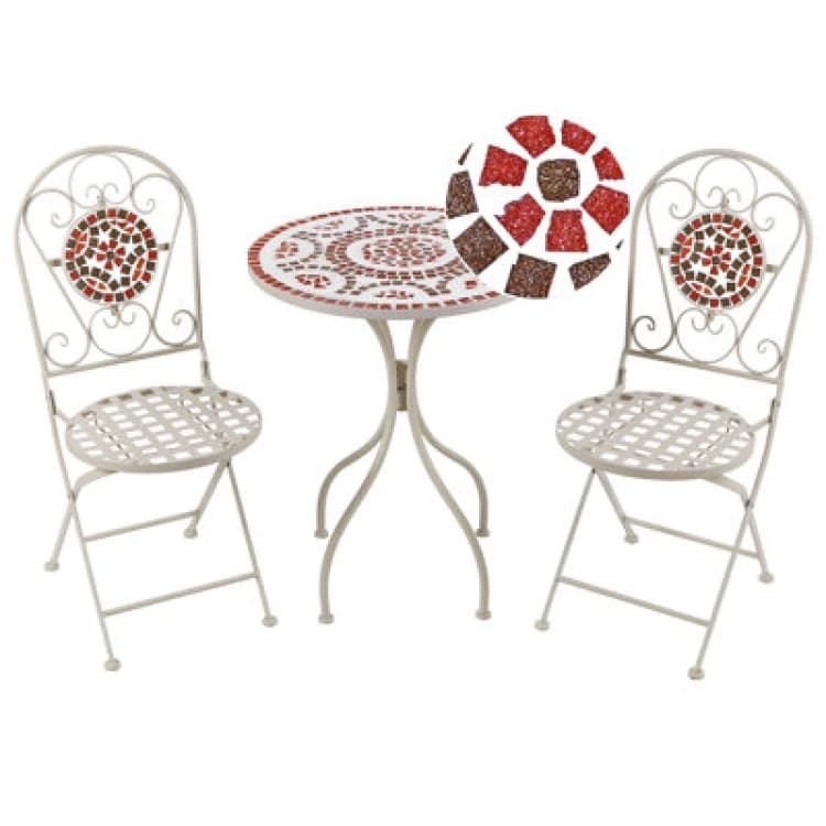 Image of Beliani Bistro Set Folding Spello Metal White