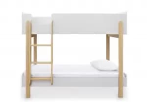 Image of LPD Hero 3ft Wooden White and Oak Bunk Bed Frame