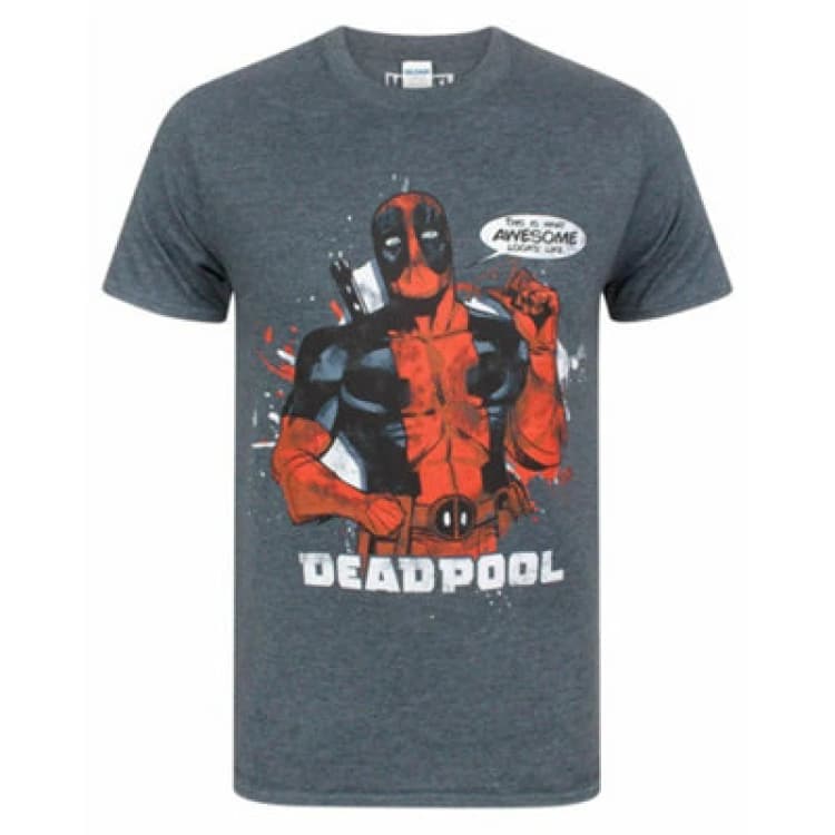 Image of Marvel Marvel Men Short Sleeved T-Shirt in Grey Size: Small Grey S Male 5056210102824