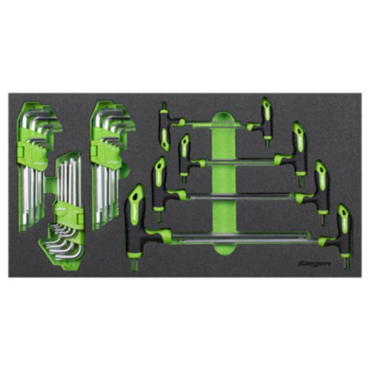 Image of Sealey S01280 Siegen T-Handle & Standard Hex/TRX-Star Key Set with Tool Tray 35pc - Sealey SEAL_S01280