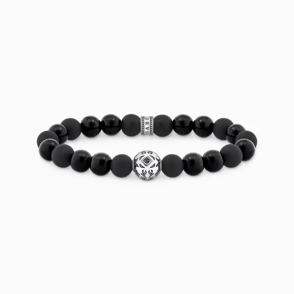Image of Thomas Sabo Sterling Silver Sterling Silver Obsidian Zirconia Black Br