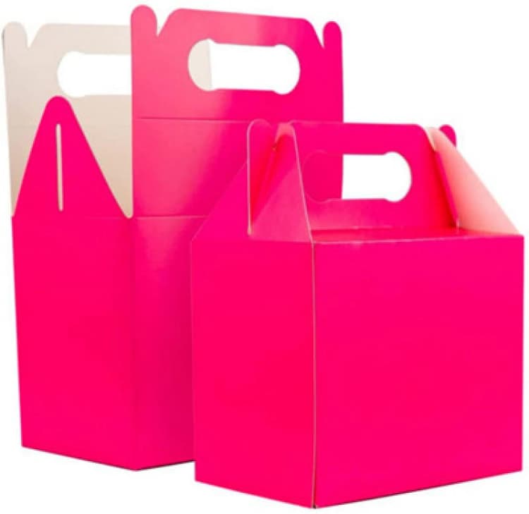 Image of Shatchi 10Pcs Hot PinkColour Cardboard Lunch Takeaway Birthday Wedding Carry Meal Food Cake Party Box Pink unisex