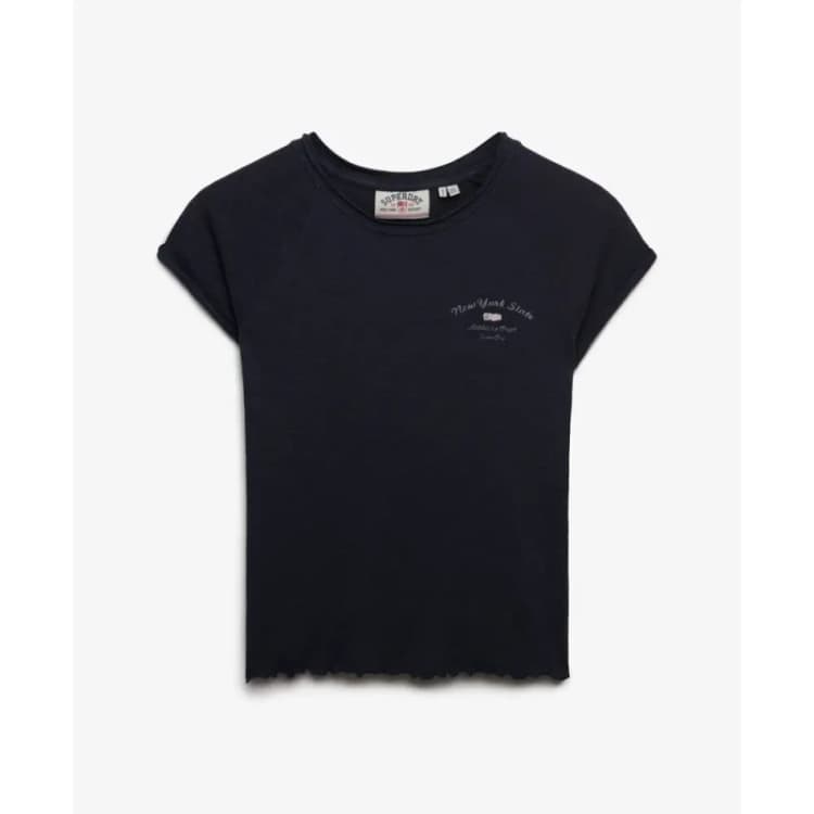 Image of Superdry Womens T-Shirt Superdry Graphique Slub Athletic Essentials Bleu Female XL