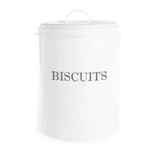 Image of Vintage Biscuit Tin White M&W - White