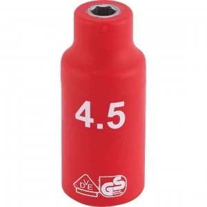 Image of Draper 1/4" Drive VDE Fully Insulated Hexagon Socket Metric 1/4" 4.5mm