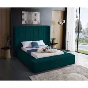 Image of Kensington Bed Super King Plush Velvet Green