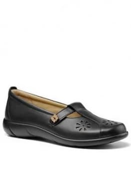 Image of Hotter Nirvana Ladies Wide Fit T-Bar Shoes - Black