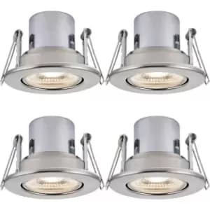 Image of 4 PACK Recessed Tiltable Ceiling Downlight - 8.5W Cool White LED Satin Nickel