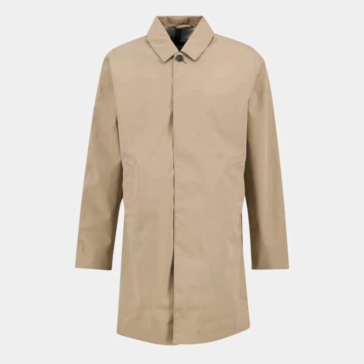 Image of Barbour Mens Lorden Thigh Length Long Sleeve Button Mac Stone ST17 male XL