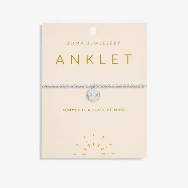 Image of Anklet Coin Silver Plated Anklet 23cm Stretch Anklet 6947