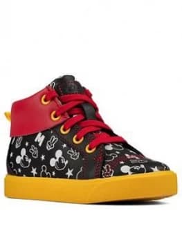 Image of Clarks City Mouse Toddler High Top Trainer - Black, Size 4 Younger