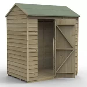 Image of 6a x 4a Forest 4Life 25yr Guarantee Overlap Pressure Treated Windowless Reverse Apex Wooden Shed (1.88m x 1.34m)