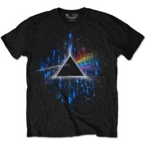 Image of Pink Floyd - Dark Side of the Moon Blue Splatter Unisex Small T-Shirt - Black