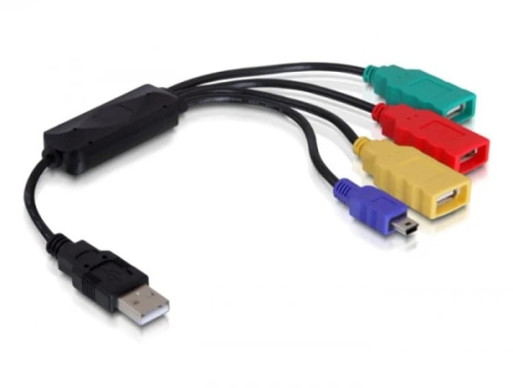 Image of DeLOCK 61724 interface hub 480 Mbps Black