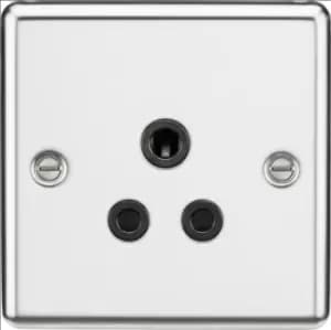 Image of KnightsBridge 5A Unswitched Socket - Rounded Edge Polished Chrome Finish with Black Insert