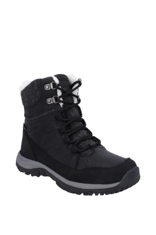 Image of Hi Tec Womens Riva Mid Winter Snow Boots UK Size 4 (EU 37) Black HIT096-BLACK-4