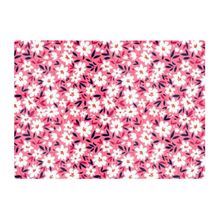 Image of Warren Reed Designer Small Cute White Flower Pattern Glass Chopping Board