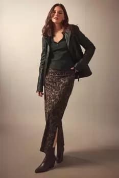 Image of Tall Animal Print Maxi Skirt