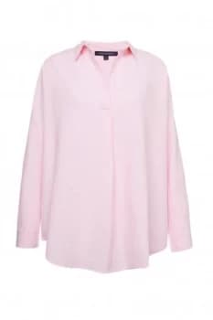 Image of French Connection Yarn Dye Chambray Popover Shirt Pink
