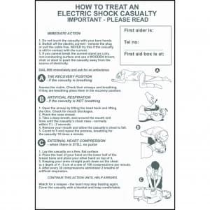 Image of Scan How To Treat An Electric Shock Casualty Sign 400mm 600mm Standard