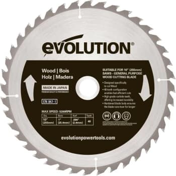 Image of Evolution Power Tools - RAGEBLADE255WOOD 255MM Rage Tungsten Carbide Tipped Blades