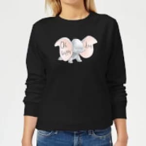 Image of Dumbo Happy Day Womens Sweatshirt - Black