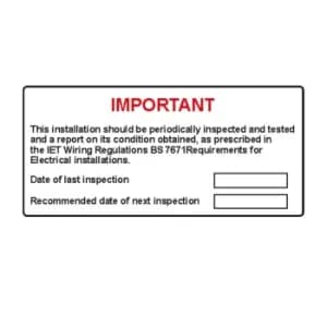 Image of Spectrum Industrial Important Periodic Inspection - Pack of 25 Sav (75 X 75MM)