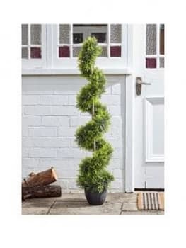 Image of Smart Solar Cyprus Artificial Potted Outdoor Tree
