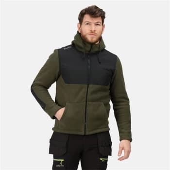 Image of Regatta Garrison Workwear Hooded Fleece Jacket - Green