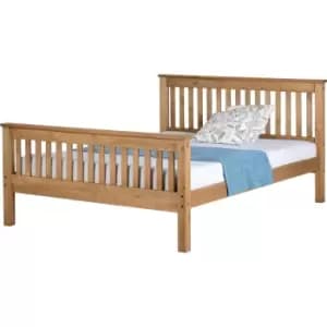 Image of Seconique Monaco King Size Bed Frame in Distressed Waxed Pine